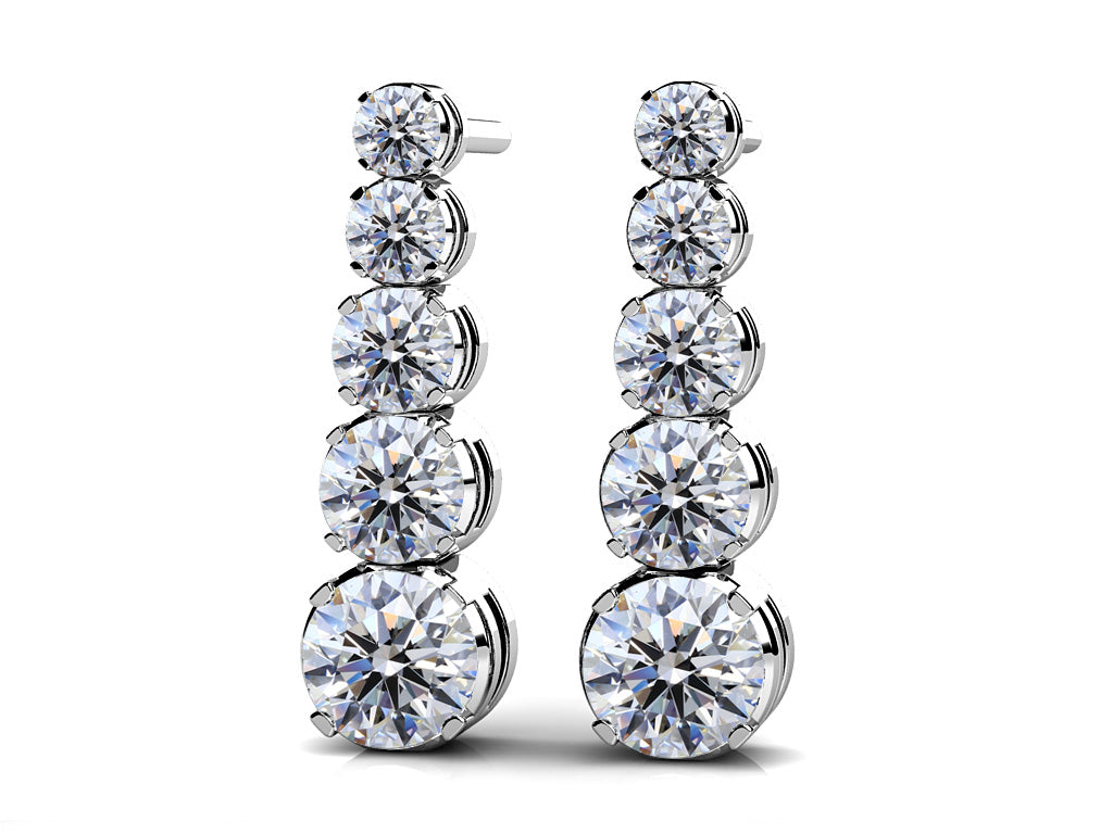 Vertical Journey Diamond Earrings Diamond with 0.53 ct.(finished)
